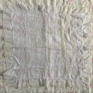 Antique White Cotton Crochet Top Pillowcase